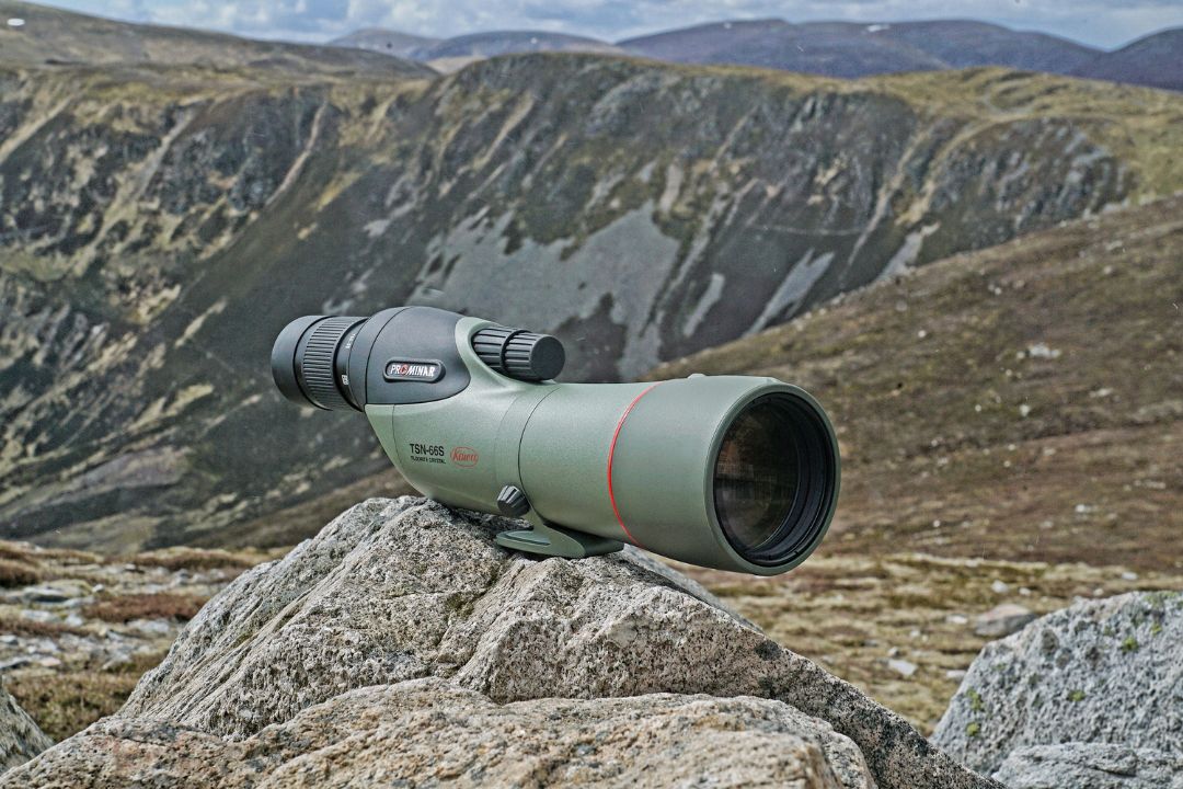 The new Kowa TSN-66 scope with mountains in the background